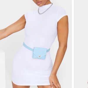 NWT Pretty Little Thing White Ribbed Bodycon Dress